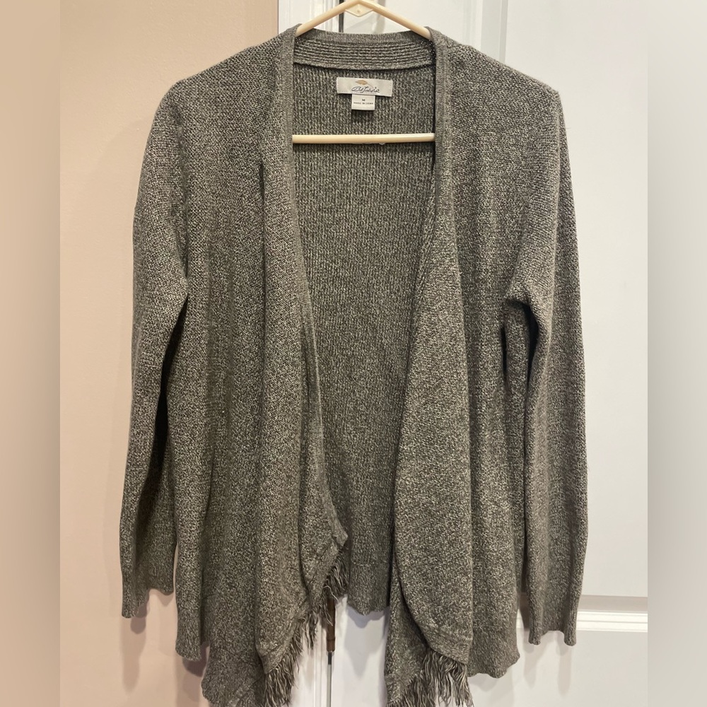 Bob Timberlake open front fringe cardigan sweater medium